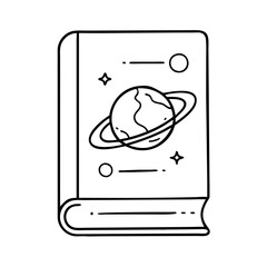 astronomy book icon, astronomy book line art - simple line art of astronomy book, perfect for astronomy book logos and icons