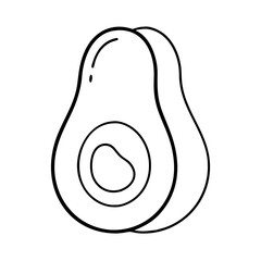 avocado icon, avocado line art - simple line art of avocado, perfect for avocado logos and icons