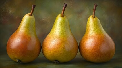 Three Ripe Pears Still Life Autumn Fruit Photography © sahina