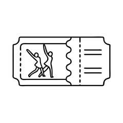 ballet performance ticket icon, ballet performance ticket line art - simple line art of ballet performance ticket, perfect for ballet performance ticket logos and icons