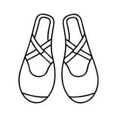 ballet shoes icon, ballet shoes line art - simple line art of ballet shoes, perfect for ballet shoes logos and icons