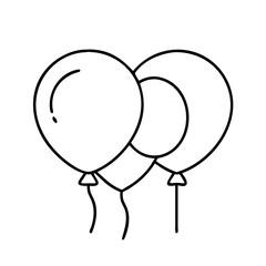 balloons icon, balloons line art - simple line art of balloons, perfect for balloons logos and icons