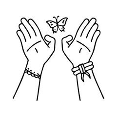 best friend wrist tattoos icon, best friend wrist tattoos line art - simple line art of best friend wrist tattoos, perfect for best friend wrist tattoos logos and icons