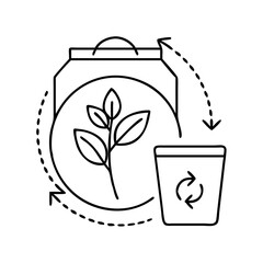 biodegradable icon, biodegradable line art - simple line art of biodegradable, perfect for biodegradable logos and icons