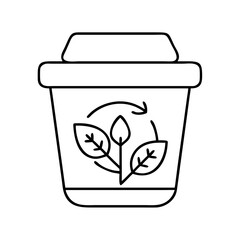 biodegradable icon, biodegradable line art - simple line art of biodegradable, perfect for biodegradable logos and icons