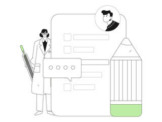 Medical characters fighting the epidemic flat vector concept operation hand drawn illustration
