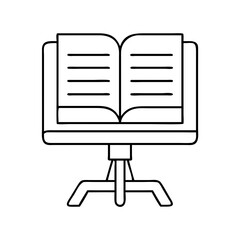 book on a stand icon, book on a stand line art - simple line art of book on a stand, perfect for book on a stand logos and icons