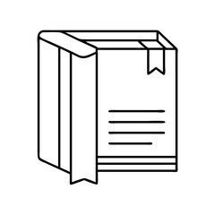 book with a bookmark icon, book with a bookmark line art - simple line art of book with a bookmark, perfect for book with a bookmark logos and icons