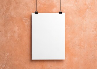 Mockup or white promotion Paper  poster displayed, blank paper  generative ai
