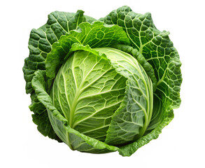 Obraz premium cabbage isolated on white transparent background PNG cutout mockup template for artwork