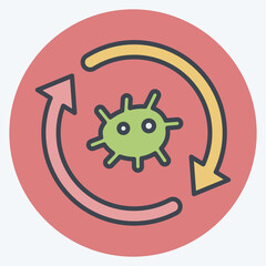 Icon Cell Reprogramming. related to Bioengineering symbol. color mate style