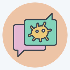 Icon Bioethics Deabte. related to Bioengineering symbol. color mate style