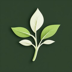 Vegan label icon, plant-based certified badge in flat green design, leaf and sprout 