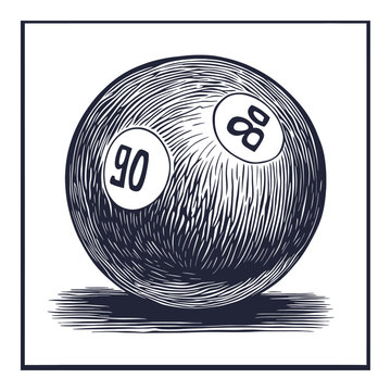recommend clip art: Detailed Engraving Illustration of Vintage Eight Ball Design