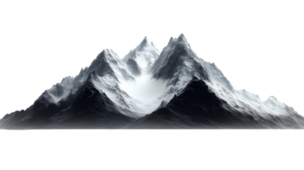 mountain silhouette landscape isolated on white background, high-definition, realistic look