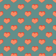 Seamless pattern with hand drawn heart doodle for decorative print, wrapping paper, greeting cards and fabric
