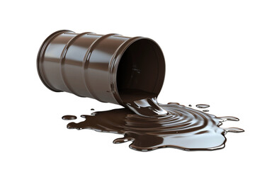 Oil Barrels and Poured Oil