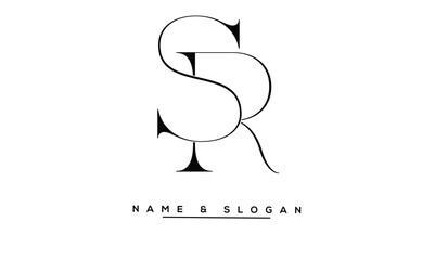SR, RS Abstract Letters Logo Monogram