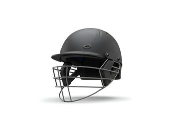 Fototapeta premium Premium Black Cricket Helmet: High-Quality Safety Gear for Cricket Players