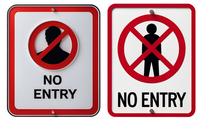 No Entry Sign isolated on transparent background