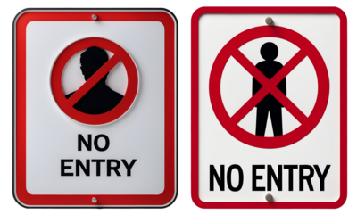 No Entry Sign isolated on transparent background