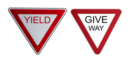 Yield and Give Way Traffic Road Sign Symbol isolated on transparent background
