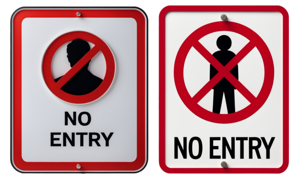 No Entry Sign isolated on transparent background