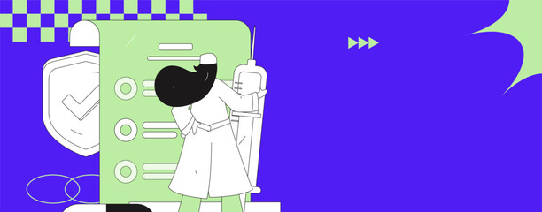 Medical characters fighting the epidemic flat vector concept operation hand drawn illustration
