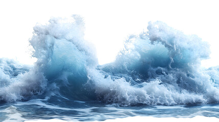 ocean wave cresting with foam detail, realistic texture, isolated on white background