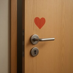 Obraz premium A symbolic and gentle visual showing a door softly closing, marked with a heart icon—representing the importance of setting emotionally healthy boundaries in professional communication