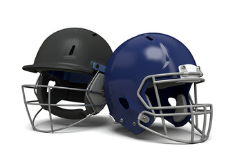 Naklejka premium High-Quality Football Helmets: Black and Blue Sports Equipment Images