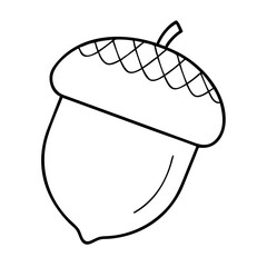 acorn icon, acorn line art - simple line art of acorn, perfect for acorn logos and icons