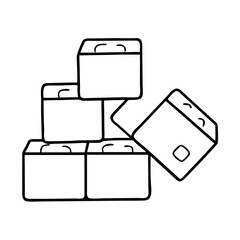 building blocks icon, building blocks line art - simple line art of building blocks, perfect for building blocks logos and icons