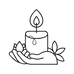 candle for relaxation icon, candle for relaxation line art - simple line art of candle for relaxation, perfect for candle for relaxation logos and icons