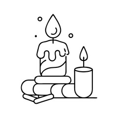 candle for relaxation icon, candle for relaxation line art - simple line art of candle for relaxation, perfect for candle for relaxation logos and icons