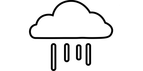 Black cloud with a rain icon