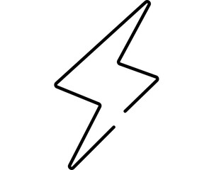 a black lightning bolt icon on a transparent background