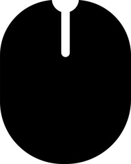 Black mouse icon on transparent background