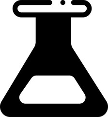 Black laboratory flask icon