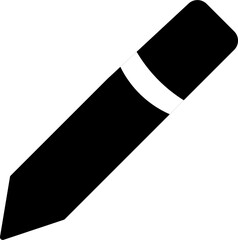 Pencil icon on transparent background