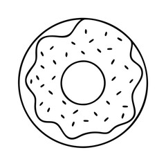 chocolate frosted doughnut with sprinkles icon