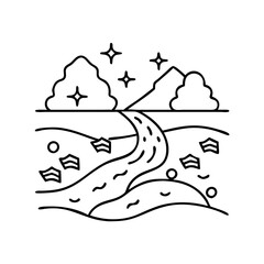 clean river icon, clean river line art - simple line art of clean river, perfect for clean river logos and icons