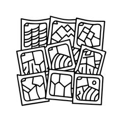 collage magazine cutouts icon, collage magazine cutouts line art - simple line art of collage magazine cutouts, perfect for collage magazine cutouts logos and icons