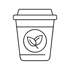 compostable cup icon, compostable cup line art - simple line art of compostable cup, perfect for compostable cup logos and icons