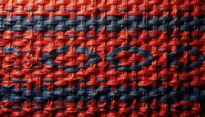 Intricate woven textile with a visible repeating motif , repeat, gingham