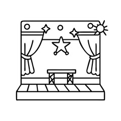 dance competition stage icon, dance competition stage line art - simple line art of dance competition stage, perfect for dance competition stage logos and icons