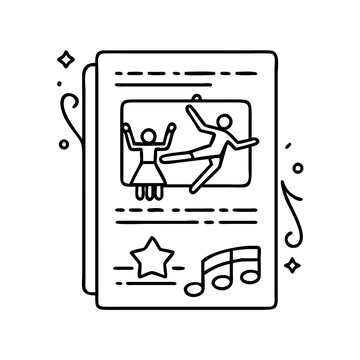 recommend clip art: dance recital program icon, dance recital program line art - simple line art of dance recital program, perfect for dance recital program logos and icons