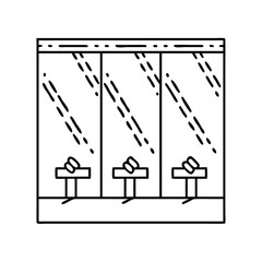 dance studio mirror icon, dance studio mirror line art - simple line art of dance studio mirror, perfect for dance studio mirror logos and icons