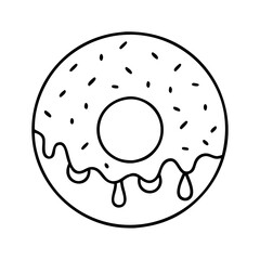doughnut with icing drizzle icon, doughnut with icing drizzle line art - simple line art of doughnut with icing drizzle, perfect for doughnut with icing drizzle logos and icons
