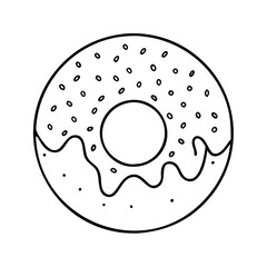 doughnut with glitter icon, doughnut with glitter line art - simple line art of doughnut with glitter, perfect for doughnut with glitter logos and icons